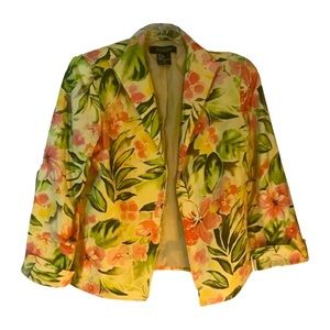 Size Medium: Vintage Peck & Peck Collection Women’s Tropical Hawaiian Blazer